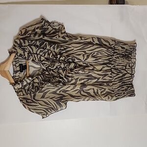 Sam & Max Animal Print Ruffle Top size M
